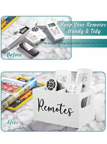 1 个电视遥控器支架、化妆品收纳盒、床头柜木制遥控器盒、床头收纳盒、桌面遥控器收纳盒