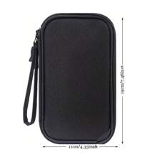 Free Customised Name Digital Storage Bag, Power Bank, Mouse, Charger, Data Cable, Mobile Power, Hard Drive Case, Protective Cover, Travel Cord Storage Pouch For Electronics And Organizer Bag Portable Cable Management For Travel And Home - Black - View 6