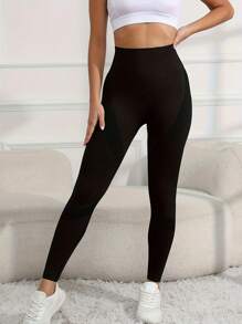 Pantaloni de yoga pentru antrenament cu talie înaltă, fără sudură, pentru ridicarea fundului, 4 piese