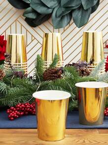 10 件金箔涂层一次性派对纸杯，适用于圣诞节和婚礼派对、招待朋友和家人、各种场合、圣诞节