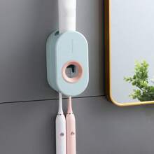Dust-Proof Automatic Toothpaste Dispenser And Squeezer - Wall-Mounted Bathroom Holder For Toothbrushes, Bathroom Organizers & Storage Halloween, Christmas Decorations Home Bathroom Decor Fall Decor Back To School - Multicolor - View 12