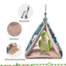 Vogelnestkäfig für kleine, mittlere und große Papageien, Sittiche, Nymphensittiche - Nesthöhle, graue Vogelkäfig-Dekoration, Haustier Bett - Blau - Übersicht 8