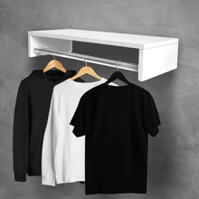 Kit 3 Coat Rack Clothes Rack Shelf Clothes Organizer White Black Closet Bedroom Laundry Showcase