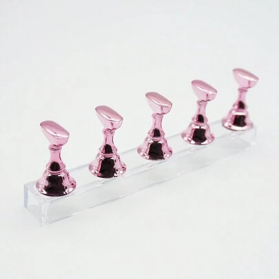 5pcs Solid Color Simple Nail Practice Tips, Daily Casual Nail Art Tool