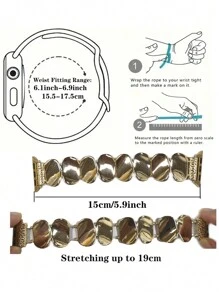 1pc Minimalist Shiny Metal Replacement Band Compatible With Apple Watch, 38mm 40mm 41mm 42mm 44mm 45mm 49mm, Fashion Women Wrist Strap For Apple Watch Series Ultra 2 SE 9 8 7 SE 6 5 4 3 2 1, Gift