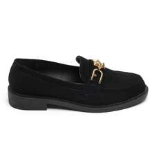 Moccasins With Decorations And Thick Soles - Black - View 3