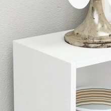 ECACAD Bookcase, Wood Bookshelf With 3 Tier Open Shelves, 8-Cube Storage Organizer Display Shelf For Living Room, Home Office, White