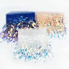 1 码网状流苏亮片蕾丝边舞台表演拉丁舞裙婚纱流苏面料 DIY 缝纫配件 - 彩色 - 查看 8