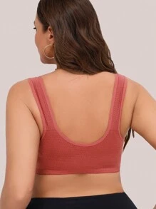 4 Peças Sutiã com Estampa Floral e Botões na Frente, Sutiã Sem Arame Macio e Elegante, Roupa Íntima Feminina