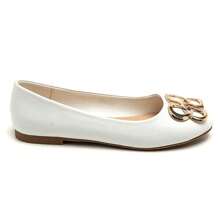 Ballerinas With Decorations And Shiny Finish - White - View 2