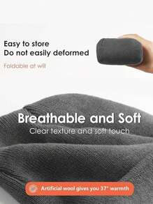 1 件装 缎面衬里冬季男女款针织帽 带缎面衬里纯色无檐便帽 - 深灰色 - 查看 3