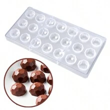 1 件长方形透明塑料巧克力模具，包括心形、圆形、螺旋形、枫叶形、足球形、鸟蛋形、水滴形、菊花形，用于 DIY 巧克力、软糖。还包括心形和五角星形、螺旋形和波浪形、圣诞系列图案设计、糖果/果冻模具、糖果制作工具