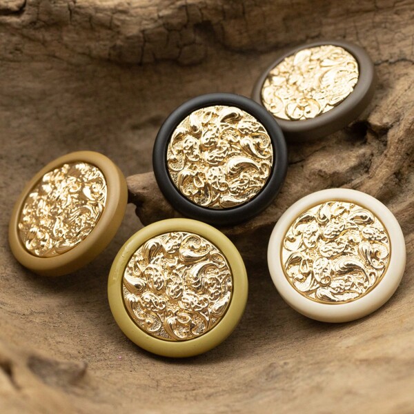 6 أزرار معدنية بطراز صيني بنمط الغيوم لتزين الجاكيت، أزرار للبلوزة الصينية الخفيفة الخضراء، معطف هانفو الكاجوال