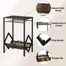 Electric Turntable Stand With Vinyl Storage Rack, 3-Layer Coffee Table Vinyl Record Display Turntable Stand, Used As A Vinyl Record Organizer For Books And Magazines, Can Hold Up To 100 LP Albums - Black - View 2