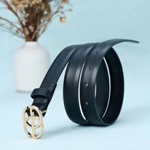 Fashion 3D Geometric Pattern Burgundy Red Women's Belt, Solid Color Geometric Pattern Casual Elegant Sexy Streetwear Palace Style Business Party PU Leather Accessory For Autumn/Winter