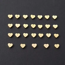 1 pièce Nouveau mode Bracelet en acier inoxydable à chaîne de perles de couleur or avec cubic zirconia cubique et initiale en forme de cœur pour femmes