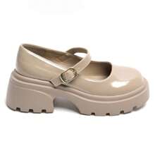 Chaussures plates pour femmes avec sangle à boucle, semelle épaisse
