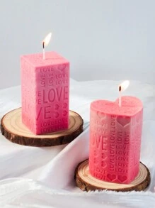 1 件装爱的告白柱硅胶蜡烛模具，字母方形香皂树脂石膏模具，情人节晚餐装饰礼物，适用于家居装饰、情人节派对、婚礼、送礼