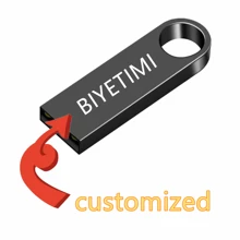 Clé USB personnalisée avec logo NEW 64 Go, lecteur Pendrive 32 Go, Pendrive 128 Go, disque U en métal Memoria Cel USB 2.0, cadeau avec impression laser