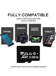 1张存储卡，闪存卡，兼容电脑、相机和摄像机，适用于移动设备存储（手机、平板电脑）及全高清视频录制