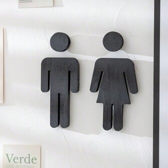 Charming Wooden Washroom Sign: Classic Style, Wall-Mounted, Feather-Free, Suitable For Home Decor Best Gifts Birthday Graduation