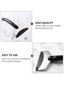 1pc Car Ice Scraper With Long Handle, Frost Remover Brush, Stainless Steel Windshield Snow Shovel Cleaning Tool For Cars, Trucks, SUVs In Winter