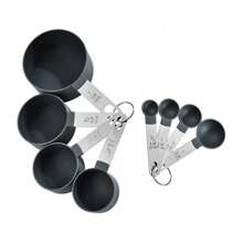 Measuring Cups & Spoons Set, Stackable Cups And Spoons, Nesting Measure Cups With Stainless Steel Handle, Kitchen Gadgets For Cooking & Baking (Black) - Multicolor - View 7