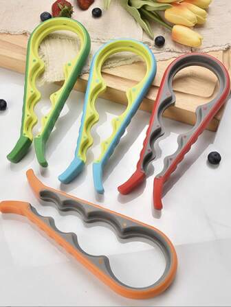 4-In-1 Ergonomic Jar Opener, Easy To Use For The Weak-Handed, Children And Elderly - Handy Kitchen Tool For Opening Cans, Bottles, And Lids