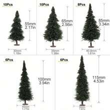 40pcs Model Pine Trees Deep Green Village HO Scale Railway Layout,Valentine's Day Gift For Loved Ones,Can Be Used As A Valentine's Day Gift