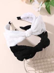 2件套女孩布艺蝴蝶结发带套装 - 彩色 - 查看 2