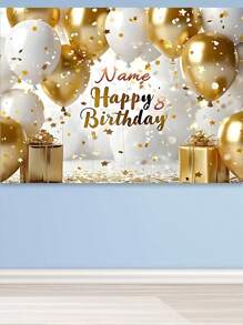 Telón de fondo personalizable con nombre y edad, de estilo europeo y estadounidense moderno, adecuado para fiestas de cumpleaños, bodas y ceremonias