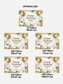 Telón de fondo personalizable con nombre y edad, de estilo europeo y estadounidense moderno, adecuado para fiestas de cumpleaños, bodas y ceremonias