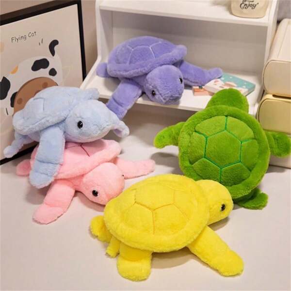 Juguete de peluche de tortuga colorido de 25cm/35cm, animal de peluche suave, regalo ideal para amantes de los animales, con una variedad de estilos a elegir, perfecto para la decoración de la habitación de los niños, regalo del Día de San Valentín, regalo de cumpleaños, regalo del Día de la Madre, regalo de Año Nuevo para familiares y amigos