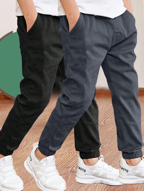 2 piezas Pantalones cargo casuales de verano y deportivos para adolescentes varones, para primavera y otoño