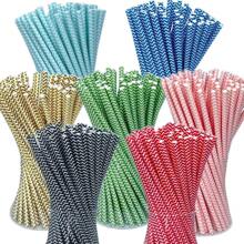 25pcs Disposable Wavy Patterned Paper Straws, Suitable For Slushies, Bubble Tea, Juice And Iced Coffee, 6 X 197mm, Perfect For Parties, Birthdays, Weddings, Christmas - Essential Kitchen & Dining Supplies