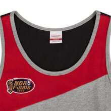 Mitchell & Ness Herren einfarbiges Tank Top mit Rundhalsausschnitt ohne Ärmel und Tiermuster-Einsätzen