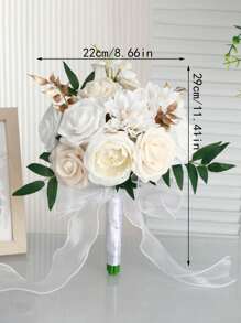 Bride Holding Bouquet Red Rose Bouquet Western Wedding Dress Photography Props New Style Natural Style Artificial Bouquet Best Gifts