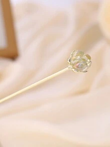 1件卡通撞色花卉、星空、几何渐变、佩斯利、条纹、植物、宫廷风闪亮莲花优雅波西米亚复古锌合金新款中国风古莲花发夹配饰，适用于汉服、旗袍、四季发髻发夹、发髻器、发髻发饰、发型设计发夹、学习用品、花朵、度假装扮、发饰、头部配饰 - 彩色 - 查看 14