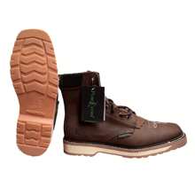BOTA DE USO CASUAL O DE TRABAJO MARCA PUREPECHA CON BARBAS PIEL GENUINA EXCELENTE CALIDAD PIEL GENUINA  BOVINA SUELA HULE Y PILIURETANO - Café - Ver 4