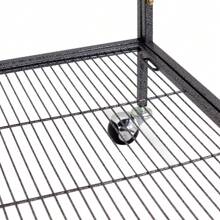 53" Large Parrot Bird Cage Bird Finch Feeder Stand Bird Lovers Metal Wheels