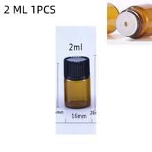 1pc 10Pcs 5 1ml 2ml 3ml Amber Of Glass Essential Oil Bottle, Mini Essential Oil Bottles With Orifice Reducer & Black Plastic Cap - Brown - View 11