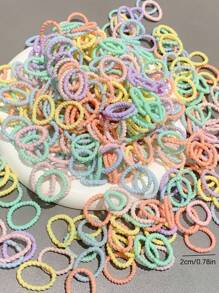300 peças/conjunto de laços de cabelo coloridos para meninas, pequenas faixas elásticas de cabelo, prendedores de rabo de cavalo não prejudiciais, acessórios de cabelo para meninas da escola