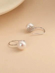 1 par de pendientes de plata de ley 925 con perlas de agua dulce natural, regalo para el Día de la Madre, San Valentín, cumpleaños, boda, compromiso, novia