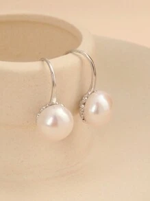 1 par de pendientes de plata de ley 925 con perlas de agua dulce natural, regalo para el Día de la Madre, San Valentín, cumpleaños, boda, compromiso, novia