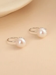 1 par de pendientes de plata de ley 925 con perlas de agua dulce natural, regalo para el Día de la Madre, San Valentín, cumpleaños, boda, compromiso, novia