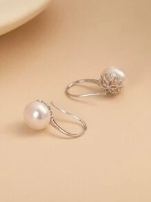 1 par de pendientes de plata de ley 925 con perlas de agua dulce natural, regalo para el Día de la Madre, San Valentín, cumpleaños, boda, compromiso, novia