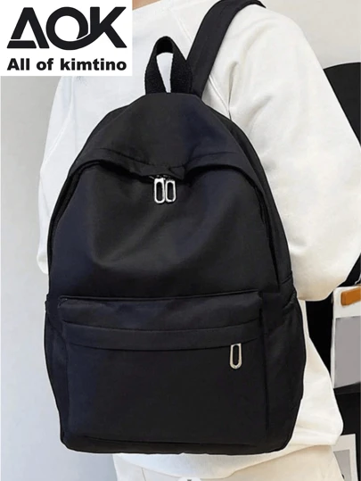 Mochila Versátil com Zíper Casual e Simples, Bolsa escolar leve sólida para mulheres, Bolsa de ombro escolar de moda para meninas adolescentes, mulheres e crianças, Mochila escolar, Grande capacidade, Portátil, Leve, Para adolescentes, mulheres, estudantes universitárias, meninos e homens, Perfeita para escritório, faculdade, escola primária, escola secundária, trabalho, negócios, viagens diárias, estádio, esportes Carnaval