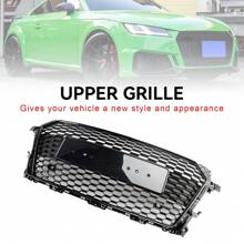 RS Style Front Honeycomb Grille Grill Fit Audi TT MK3 FV 8S 2014-2023 - Black - View 3