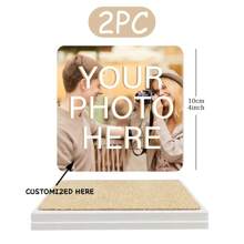 Personalisierte Keramik Untersetzer, können mit Fotos und Text angepasst werden, mit weichem Korkrückseite, rutschfeste runde/quadratische Untersetzer, perfekt für Kaffeetische, Esstische, Einweihungsgeschenke und Erinnerungen für Zuhause