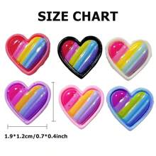 12 piezas Imanes de nevera con diseño de corazones de colores de temática del Día de San Valentín, decoración de cocina - Multicolor - Ver 3